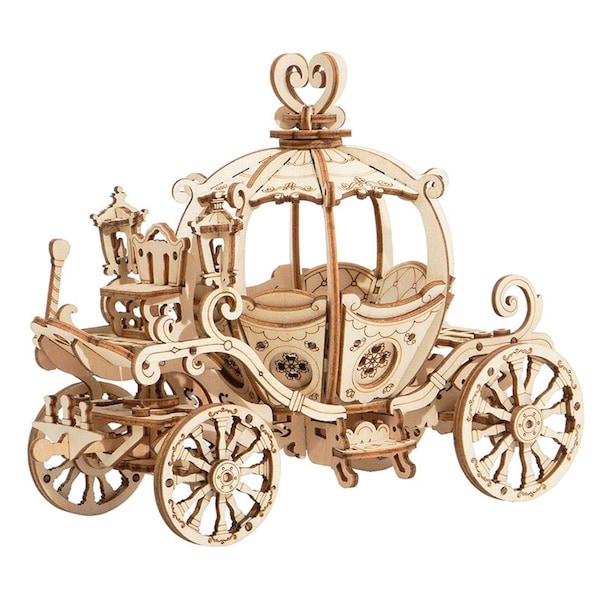 Robotime Classic 3D Wood Pumpkin Carriage & Cart Puzzles ROETG302 - main
